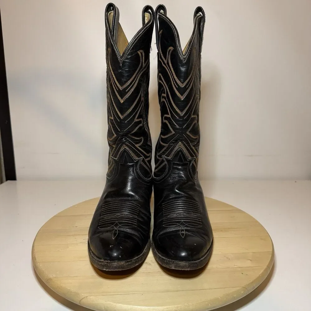 Vintage Pablo Escobar Tony Lama Men's Gold Label Cowboy Boots Size 7.5 D #8309
